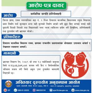 दमकको हिमालय माविमा ९३ लाख रुपैयाँभन्दा बढी भ्रष्टाचारको आशंका, प्रधानाध्यापक र लेखापालविरुद्ध अख्तियारद्वारा मुद्दा दायर