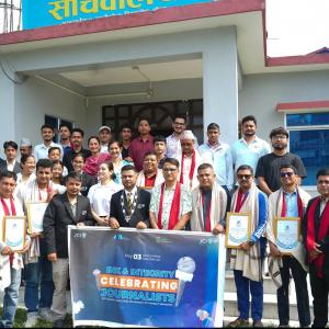 विश्व प्रेस स्वतन्त्रता दिवसमा इन्द्रपुर जेसीजले गर्याे सुन्दरहरैंचाका सञ्चारकर्मीको सम्मान