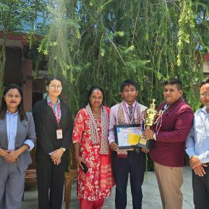 अन्तर्राष्ट्रिय कराते च्याम्पियन सयल थापालाई शिक्षा सन्देश इङ्लिस स्कुलद्वारा सम्मान
