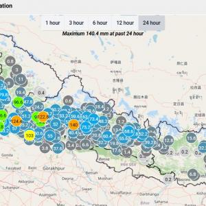 गत २४ घण्टामा स्याङ्जामा १४० मिलिमिटर वर्षा, यी ५ प्रदेशमा वर्षाको सम्भावना गत २४ घण्टामा स्याङ्जामा १४० मिलिमिटर वर्षा, यी ५ प्रदेशमा वर्षाको सम्भावना