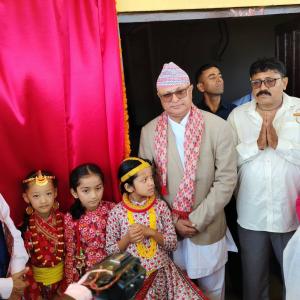 भारतीय सहयोगमा बनेको पञ्चायत मावि गोठगाउँको नवनिर्मित भवनको उद्घाटन